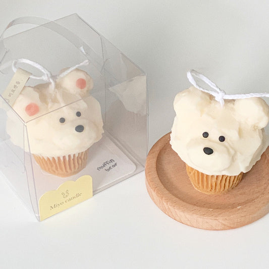 muffin bear candle