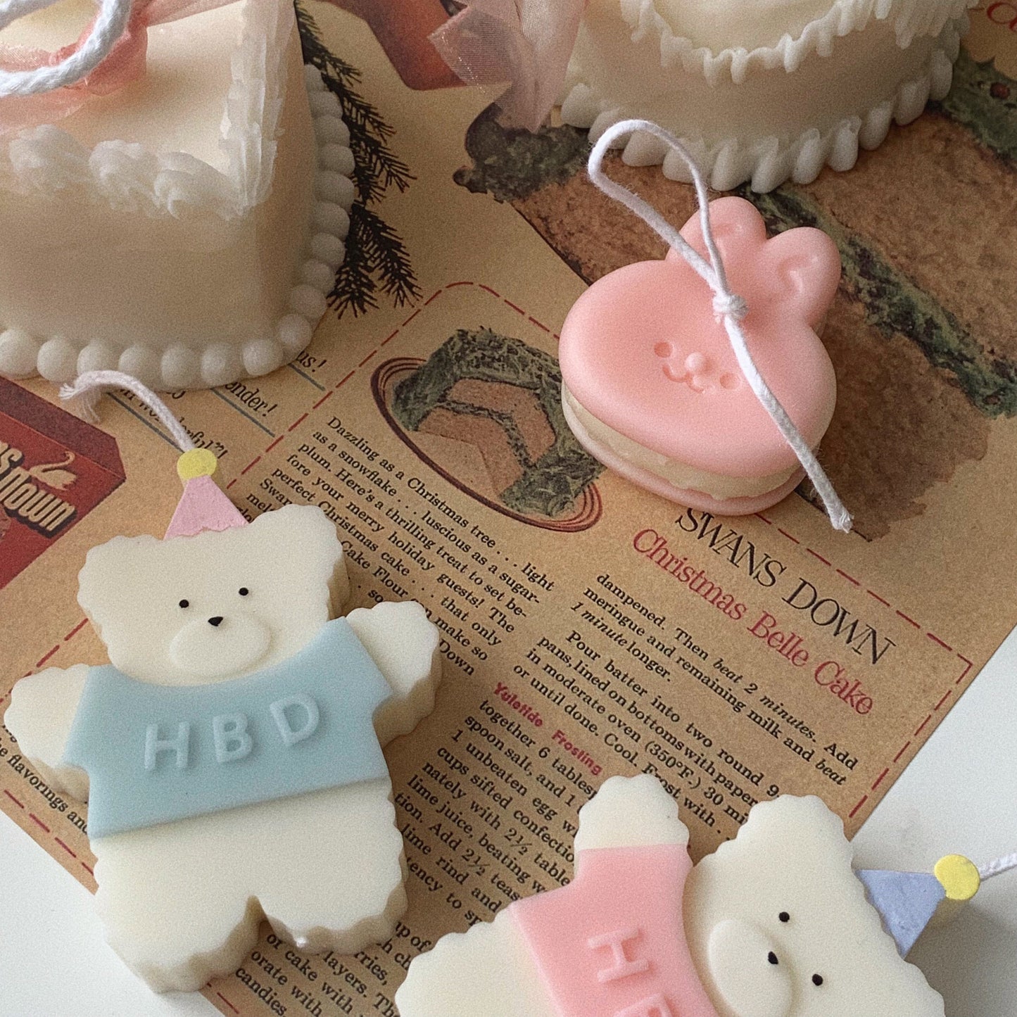 hbd bear candle