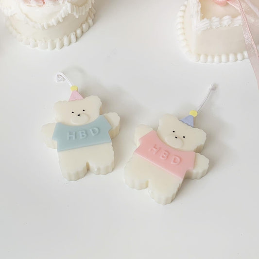 hbd bear candle