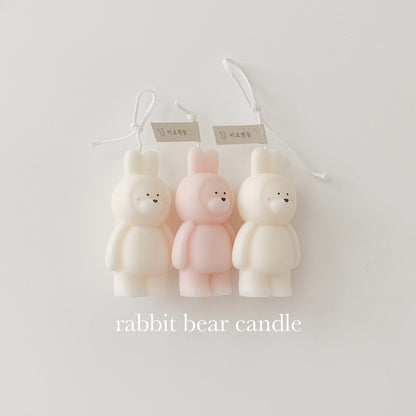 rabbit bear candle
