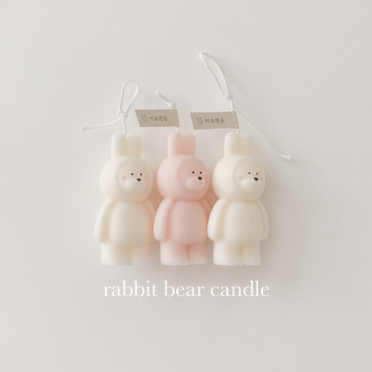 rabbit bear candle
