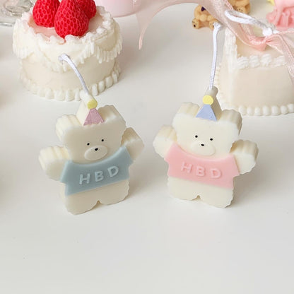 hbd bear candle