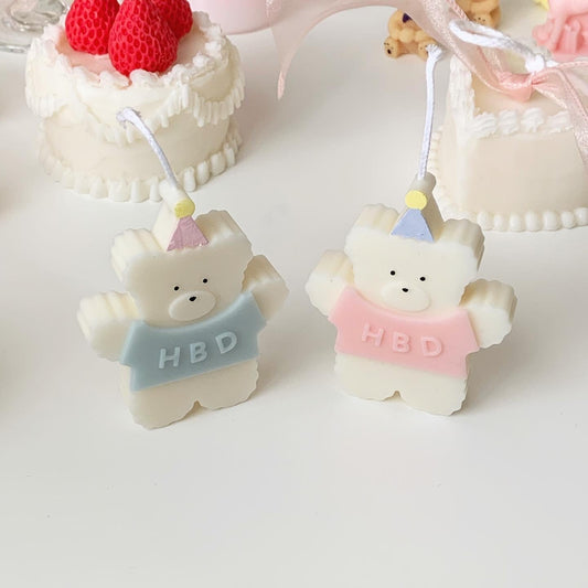 hbd bear candle