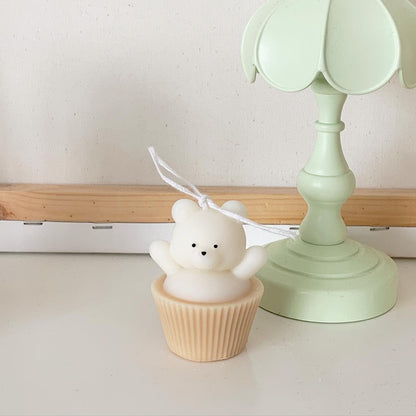 cupcake bear candle