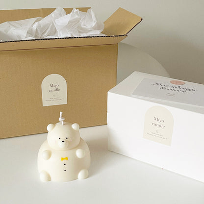 chubby bear candle