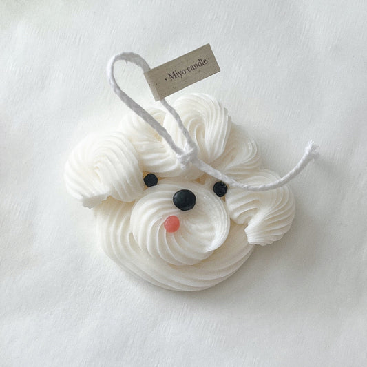 puppy frosting candle