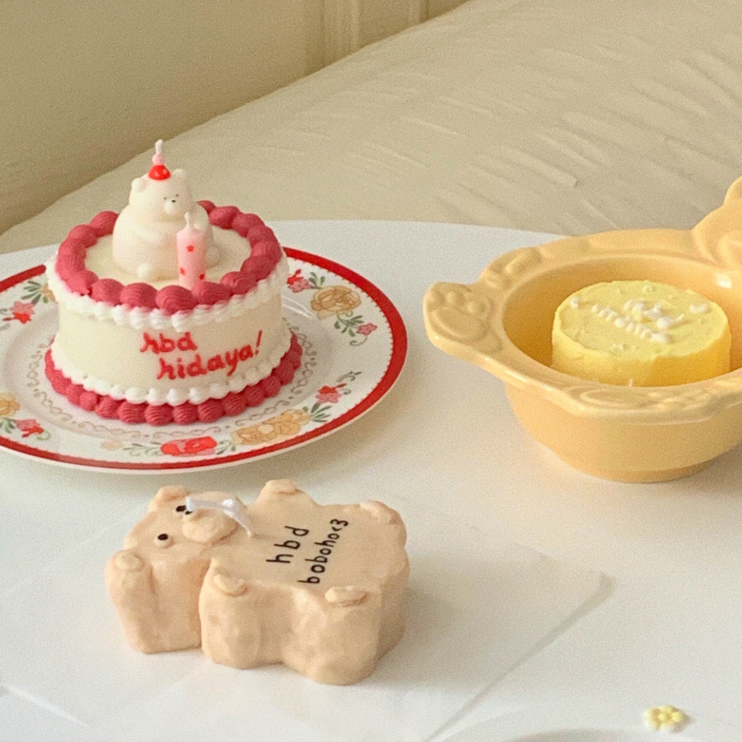 bear cake candle