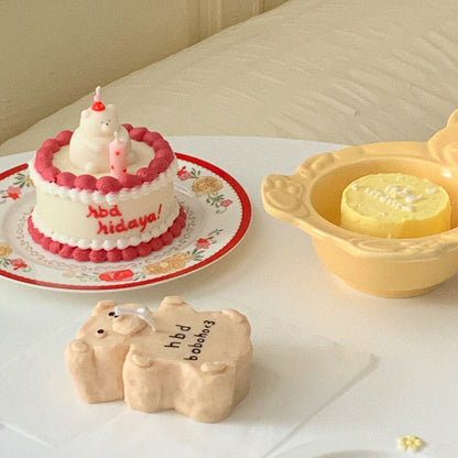 bear cake candle