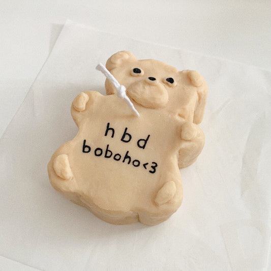 bear cake candle