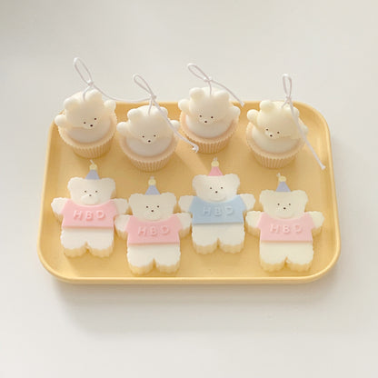 cupcake bear candle