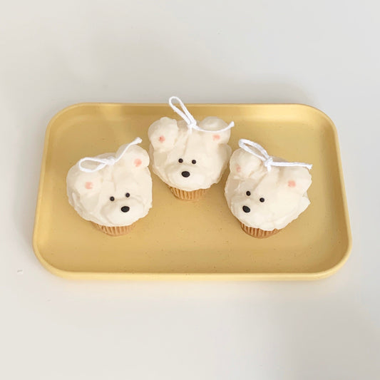 muffin bear candle