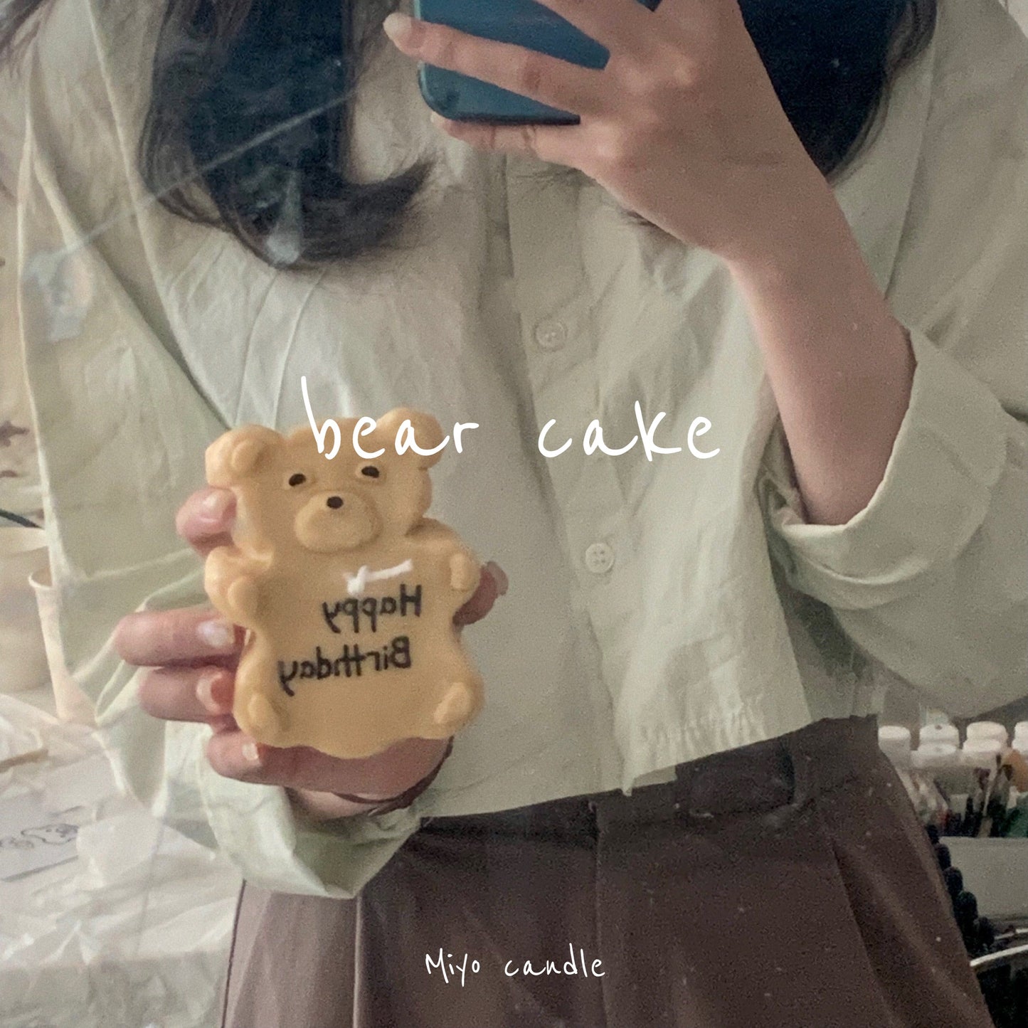 bear cake candle