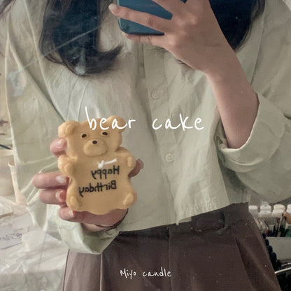 bear cake candle