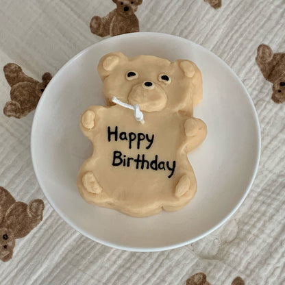 bear cake candle